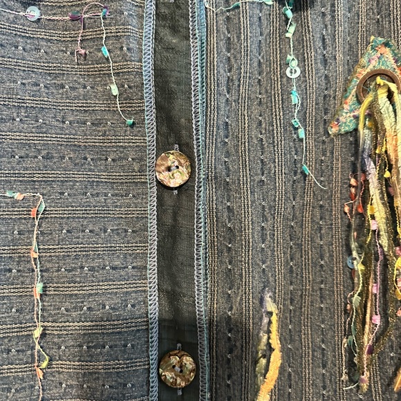 Vtg Artsy Yak Magik Large Jacket Boho Shacket   Embroidered Yarn Women’s silk - Picture 5 of 16